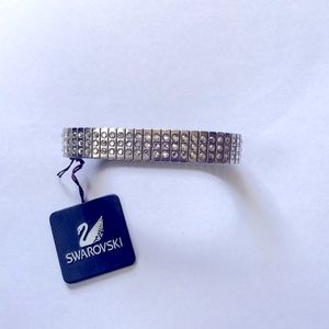 Authentic Swarovski Crystal and Silver Stretch Bangle Bracelet with Tag